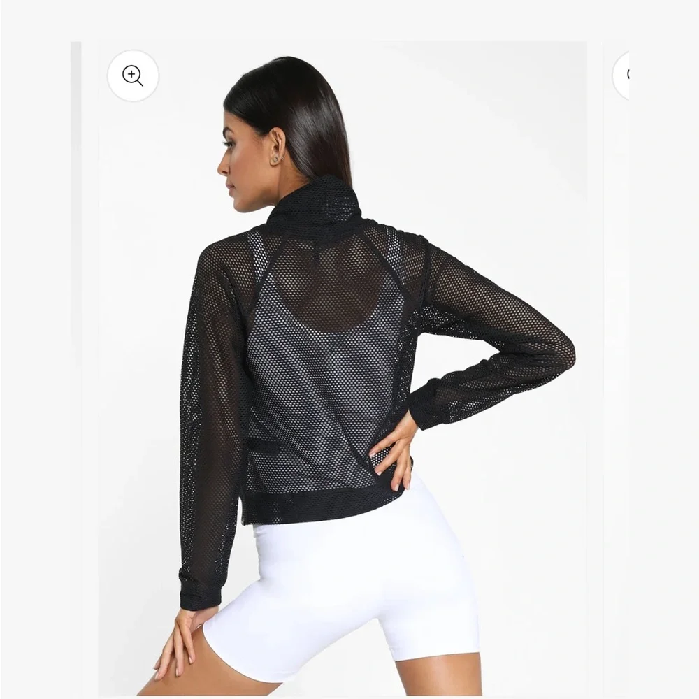 Koral Pump Black Net‎ Mesh Sweatshirt Pullover Womens Size M Athleisure